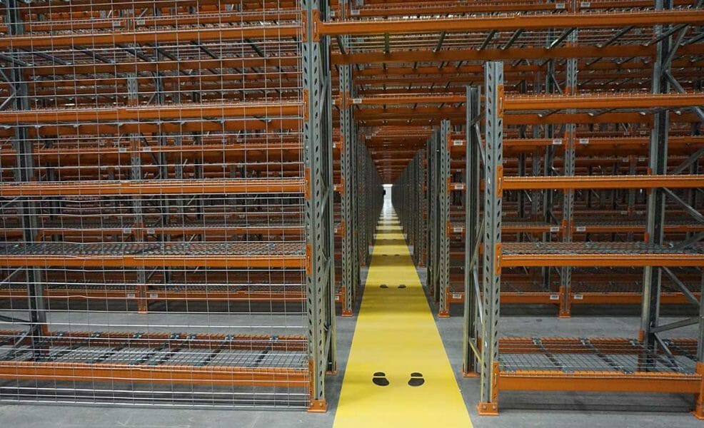 double deep racking safety guide rails